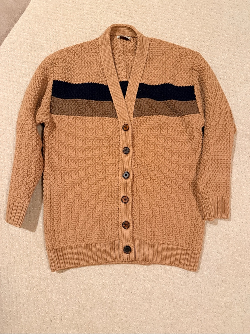 Fendi Color Block Cardigan in Brown & Black Size 36